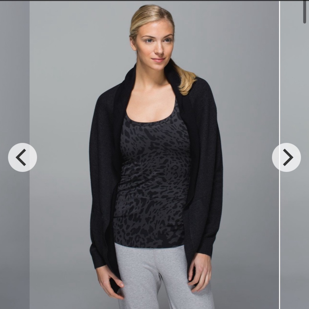 Lululemon Cabin Yogi Wrap Open Cardigan Hooded Reversible dark olive Sz 10